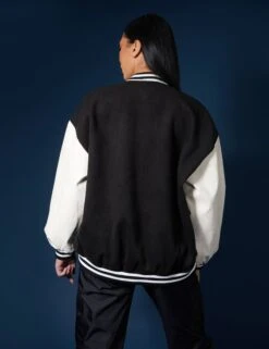 Oversized Varsity Jacket Black -LoafLuxe Shop 33333284