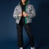 REVERSIBLE QUILTED PUFFER GREEN AND ZEBRA -LoafLuxe Shop 33333294