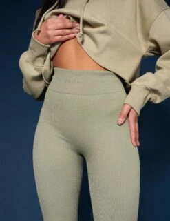 Oversized Cropped Light Khaki Sweat Hoodie -LoafLuxe Shop 33333523