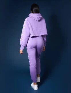 Kaiia Slogan Cropped Hoodie Violet -LoafLuxe Shop 33333665copy