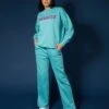 Seam Front Straight Leg Embroidered Joggers Aqua -LoafLuxe Shop 33333806 1bc19cbc 3465 4e39 9600 3059d59d1da9