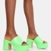 Ariel Green Patent Mule Chunky Mid Platform Heels -LoafLuxe Shop 3 8dac402e 9f02 4e3e 9c79 e6251bbbe2ef