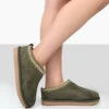 Tamsin Khaki Faux Suede Embroidered Slipper Boots -LoafLuxe Shop 3 a2c16ab5 6a1a 4bd9 b96c 013005b2be06