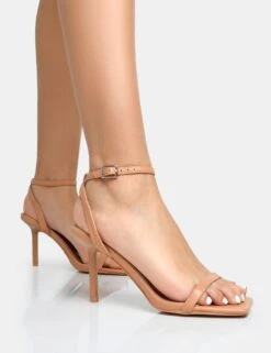 Yara Nude Pu Barely There Mid Stiletto Heels -LoafLuxe Shop 3 e388115d 918a 4836 8a5c c78aa13dc3c0