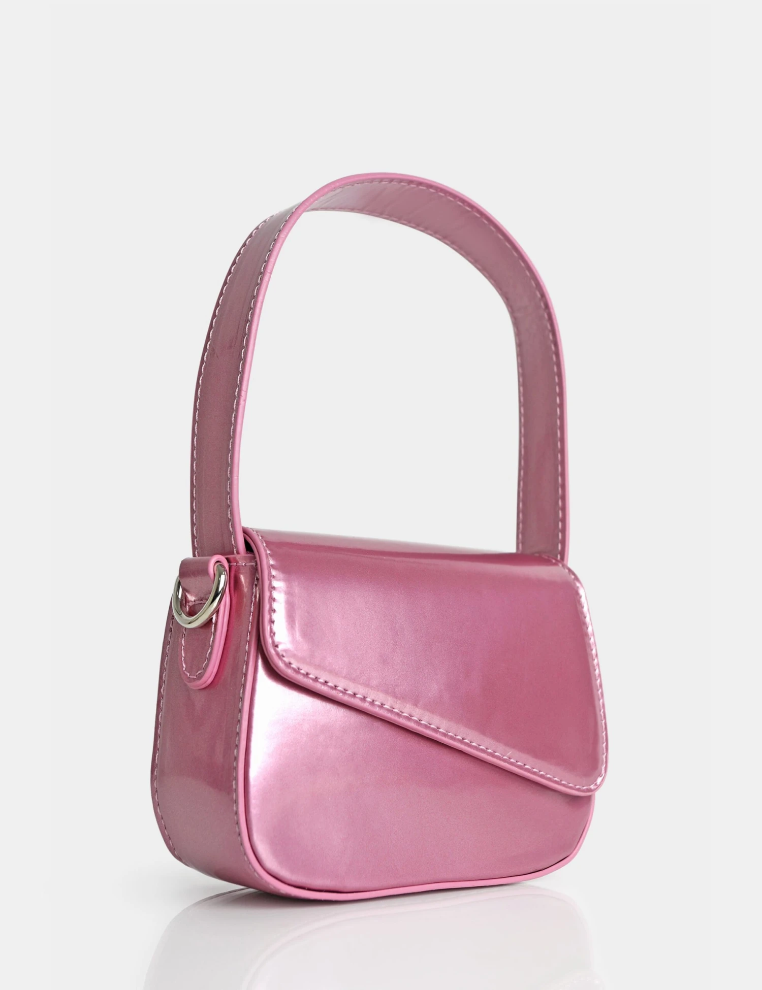 The Jolee Metallic Pink Mini Grab Handle Bag 4 The Jolee Metallic Pink Mini Grab Handle Bag - Image 2