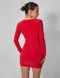 Cowl Neck Long Sleeve Mini Dress Red -LoafLuxe Shop 4 aa6505d2 7b4f 46a2 af04 468919d0dfc0