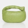 The Blame Metallic Green Woven PU Knot Detail Mini Grab Bag -LoafLuxe Shop 4 c3287eea 2dee 4ffa a30d fcc41c27fddb