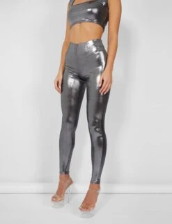Metallic Legging Silver -LoafLuxe Shop 4leggings
