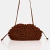 The Ausha Chocolate Chenille Clutch Bag -LoafLuxe Shop 52