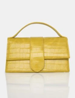 The Mika Lime Matte Croc Pu Mini Bag