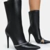 Pitstop Black Pu Zip Detail Pointed Toe Stiletto Heel Ankle Boots -LoafLuxe Shop 6 32b64e30 7759 42de 9533 42424dc79c2c