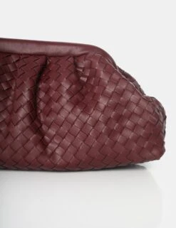 The Project Burgundy Woven Pu Clutch Bags -LoafLuxe Shop 6 67557235 f7f6 46fc ba1d 27e3fca8e3e0