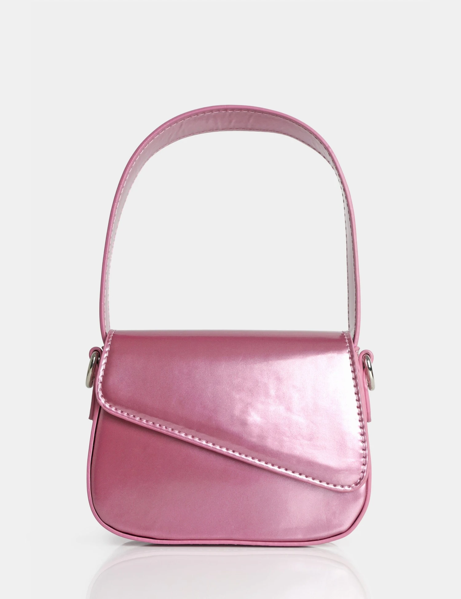 The Jolee Metallic Pink Mini Grab Handle Bag 3 The Jolee Metallic Pink Mini Grab Handle Bag