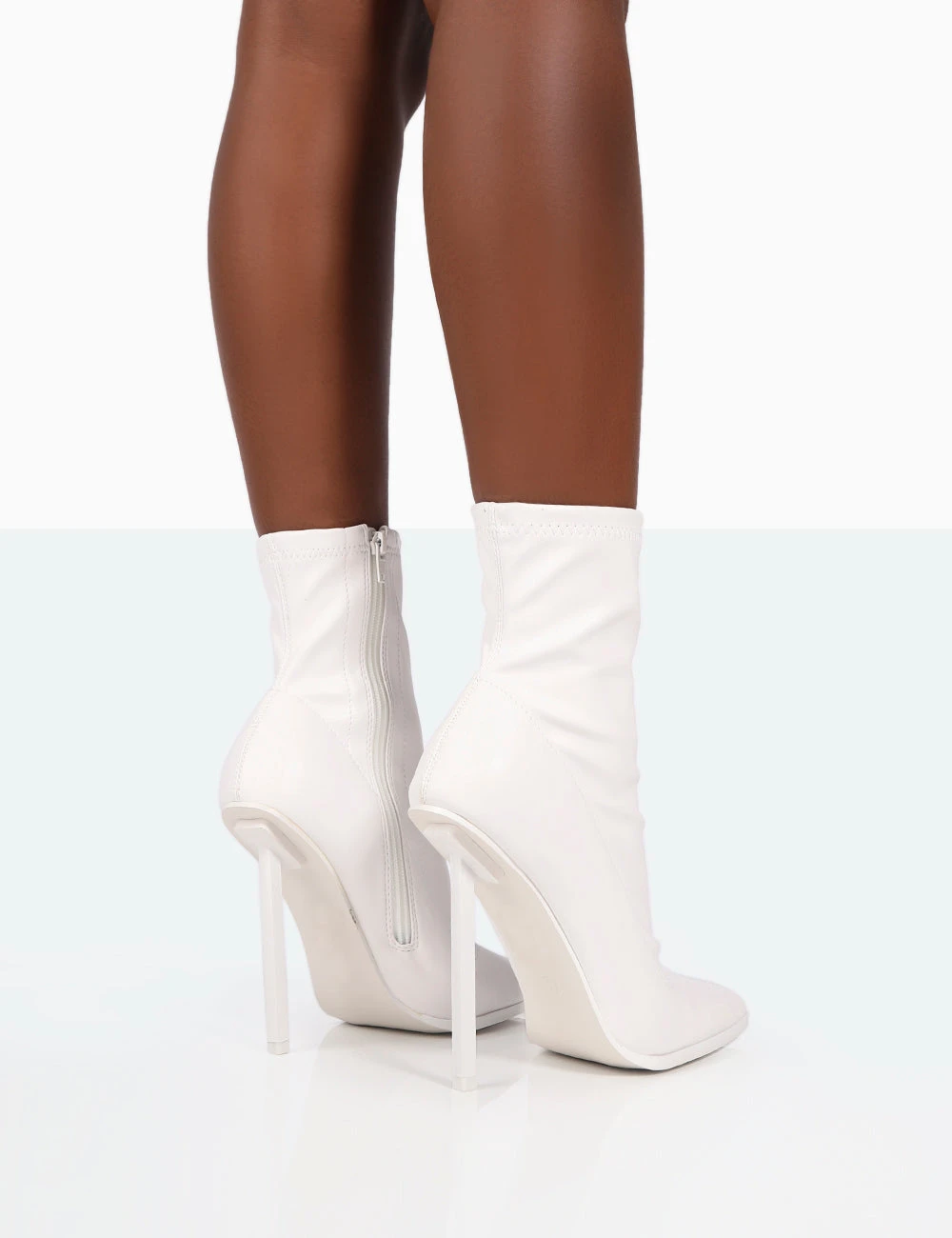 Pippa White Sock High Heeled Ankle Boots 6 Pippa White Sock High Heeled Ankle Boots - Image 4