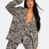 Oversized Relaxed Blazer Zebra -LoafLuxe Shop 771A0025Feb232017