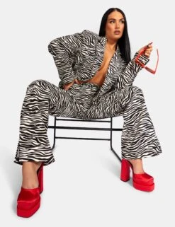 High Waist Wide Leg Trouser Zebra -LoafLuxe Shop 771A0086Feb232017