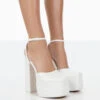 Moonchild White Pu Closed Toe Statement Platform Block Heels -LoafLuxe Shop 771A0347