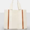 The Maia Ecru Canvas Beach Tote Bag -LoafLuxe Shop 771A0730