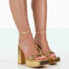 Boujee Gold Metallic Square Toe Strappy Block Heels -LoafLuxe Shop 771A0846