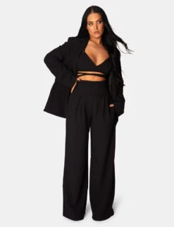 Premium Obi Belt Blazer Black -LoafLuxe Shop 771A0864