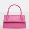 The Hailey Bright Pink PU One Handle Mini Bag -LoafLuxe Shop 771A1446