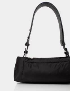 The Ludo Black Nylon Elongated Shoulder Bag -LoafLuxe Shop 771A1464