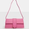 The Mani Bright Pink Pu Shoulder Bag -LoafLuxe Shop 771A1468