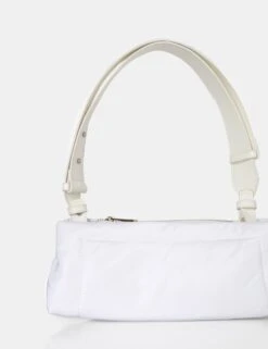 The Ludo White Nylon Elongated Shoulder Bag -LoafLuxe Shop 771A1469 957b8311 b1f7 4839 a01a 62106873fcee