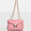 The Kenny Baby Pink PU Stud Shoulder Bag -LoafLuxe Shop 771A1478