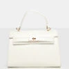 The Maddyson White Patent Croc One Handle Mini Tote Bag -LoafLuxe Shop 771A1488