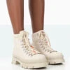 Hike There Bone Pu Lace Up Chunky Sole Winter Boots -LoafLuxe Shop 771A1544