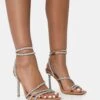 Clueless Nude Strappy Square Toe Diamante Heels -LoafLuxe Shop 771A1625copy