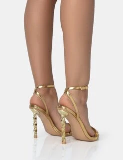 Link Up Gold Barely There Pointed Toe Stiletto Chain Heels -LoafLuxe Shop 771A1659