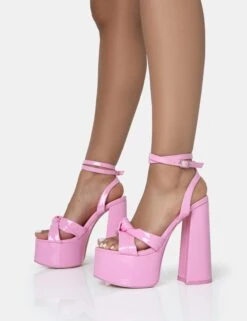 Leo Edition Wide Fit Baby Pink Patent Platform High Heels -LoafLuxe Shop 771A1665