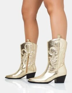 Calabasas Gold Western Embroidered Knee High Pointed Toe Cowboy Boots 10 Calabasas Gold Western Embroidered Knee High Pointed Toe Cowboy Boots -LoafLuxe Shop 771A1865copy
