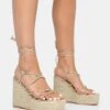 Islander Gold Lace Up Square Toe High Heeled Sandal Esparille Wedges -LoafLuxe Shop 771A1893copy
