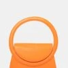 The Top Handle Orange Pu Circlur Handle Grab Bag -LoafLuxe Shop 771A1895copy