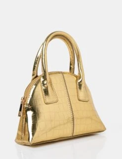 The Nova Metallic Gold Croc Grab Bag -LoafLuxe Shop 771A1958
