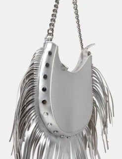 The Western Silver Metallic Tassle Shoulder Bag -LoafLuxe Shop 771A1993