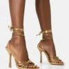 Aspen Wide Fit Gold Knot Strap Lace Up Square Toe Stiletto Heels -LoafLuxe Shop 771A2044 6a8f3df3 b974 4a68 bff0 1b9da93cc88f
