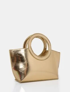 The Rae Gold Circlur Handle Grab Bag -LoafLuxe Shop 771A2152