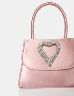 The Heart Baby Pink Satin Mini Bag 7 The Heart Baby Pink Satin Mini Bag -LoafLuxe Shop 771A2266