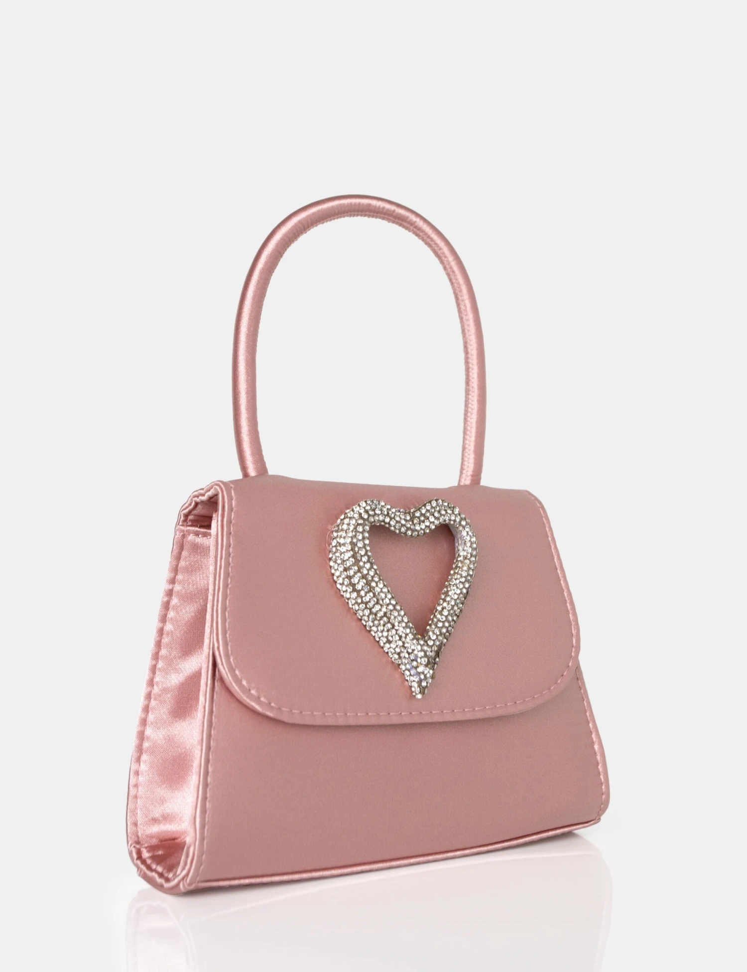 The Heart Baby Pink Satin Mini Bag 4 The Heart Baby Pink Satin Mini Bag - Image 2