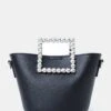 The Glam Black Pu Mini Bucket Grab Bag -LoafLuxe Shop 771A2377