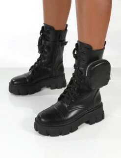 Intention Black Wide Fit Platform Chunky Sole Pouch Ankle Boots -LoafLuxe Shop 771A2399 6ad612de f1a4 49dd 81f8 3edac6f82e46