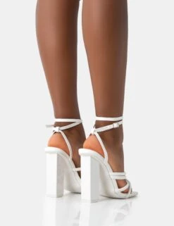 Tobi Wide Fit Ecru Patent Strappy Square Toe High Block Heels -LoafLuxe Shop 771A2399 bfccfcaa 34fb 49fc 82e7 7c2b4f357e5b