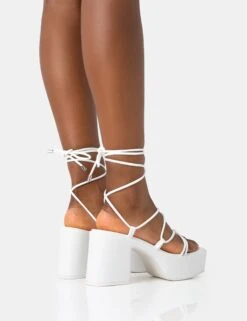 Darcy Ecru Pu Strappy Lace Up Square Toe Mid Flatform Heels -LoafLuxe Shop 771A2409 eadfb467 0879 455b 8ee2 fdd2be985464