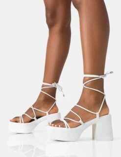 Darcy Ecru Pu Strappy Lace Up Square Toe Mid Flatform Heels -LoafLuxe Shop 771A2410 d6868bc1 d612 4cf5 867d d74448da436c