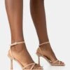Erin Camel Nylon Barely There Square Toe Mid Heels -LoafLuxe Shop 771A2423copy