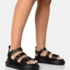 Macy Black Pu Chunky Buckle Strap Sandals -LoafLuxe Shop 771A2528